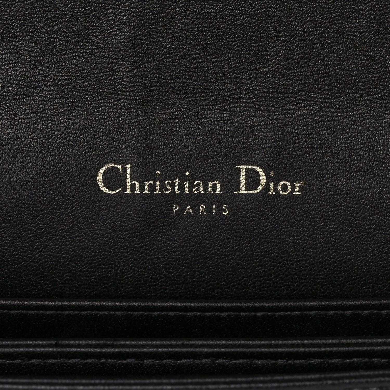 Christian Dior Lambskin Cannage Lady Dior Chain Wallet Black 6 of 10