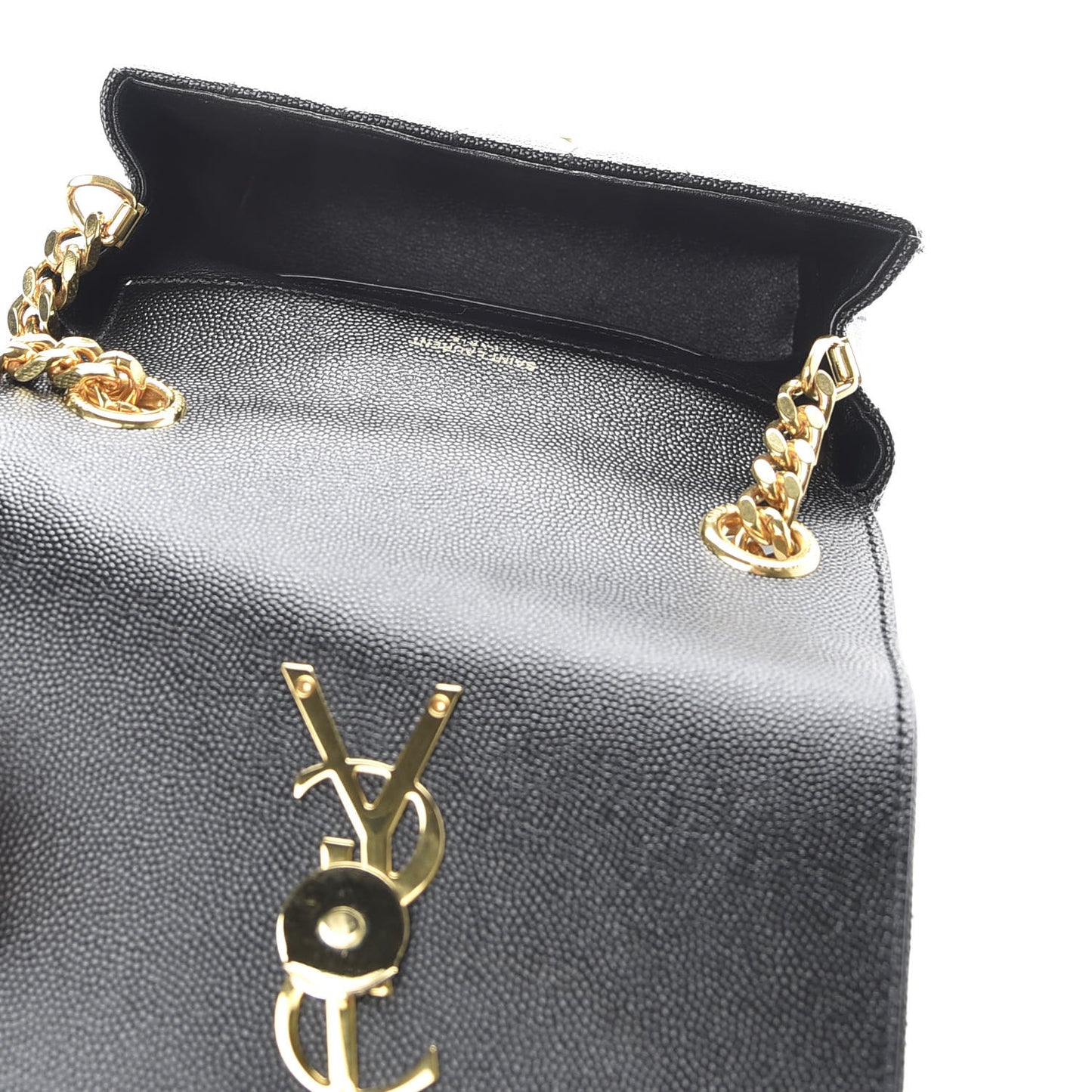 Grain De Poudre Matelasse Monogram Small Vicky Chain Bag Black