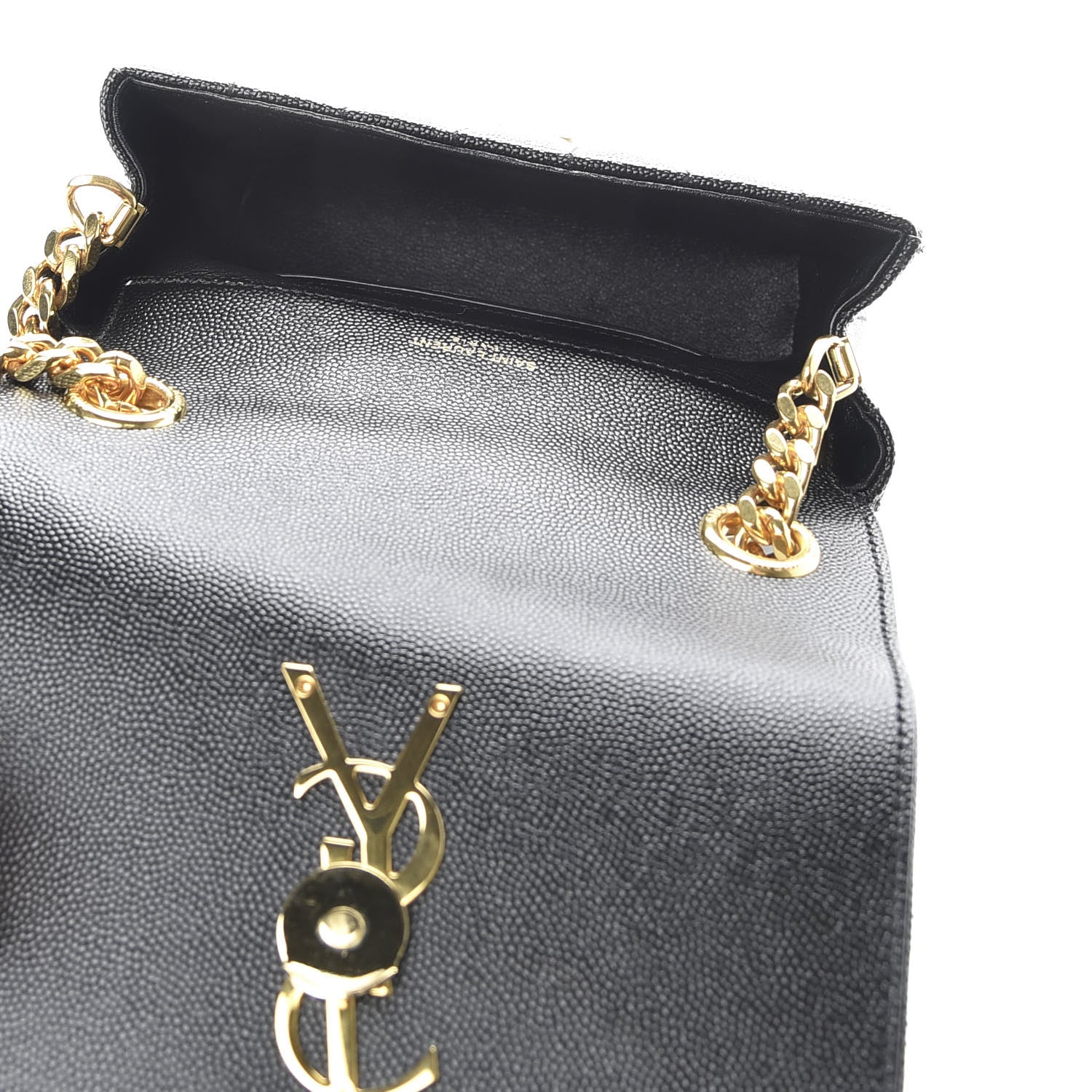 Saint Laurent Grain De Poudre Matelasse Monogram Small Vicky Chain Bag Black 5 of 10