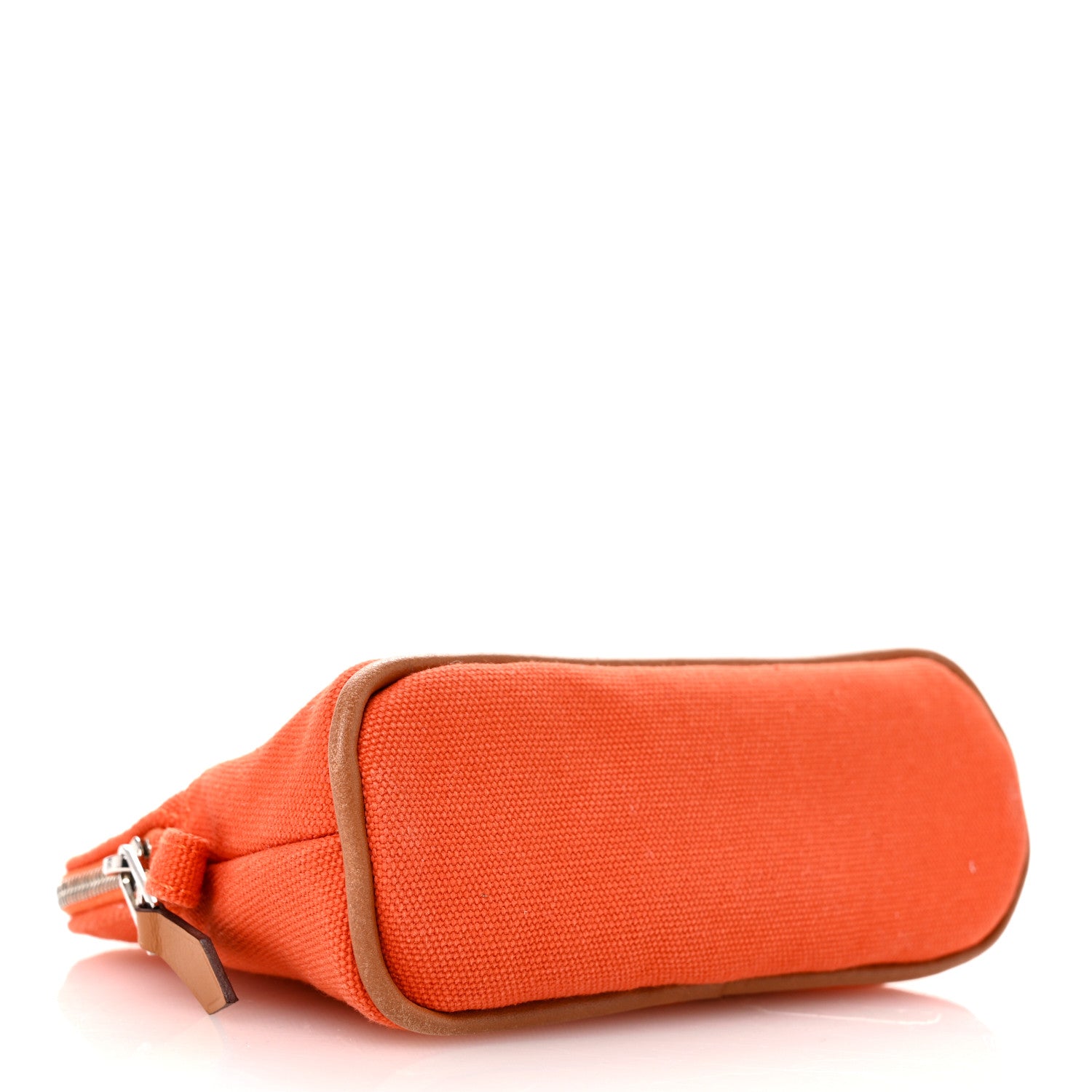 Hermes Cotton Canvas Mini Mini Bolide Travel Cosmetic Pouch Feu 4 of 8
