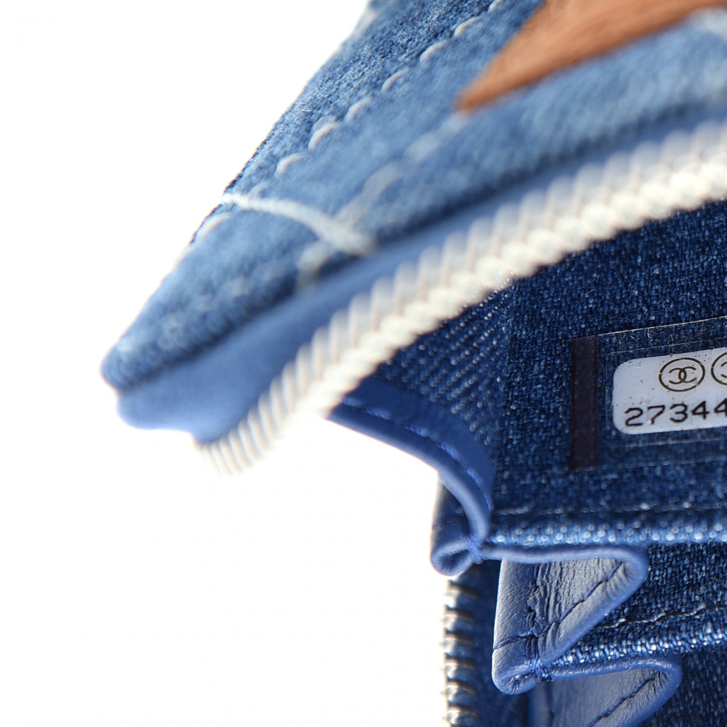 Denim Quilted Zip Coin Purse Blue