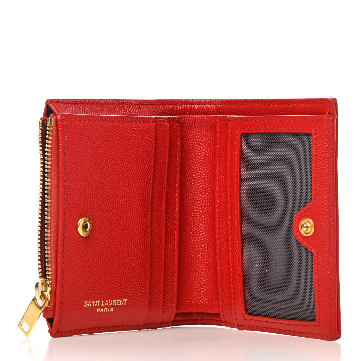 Grain De Poudre Matelasse Chevron Monogram Zipped Card Case Bandana Red