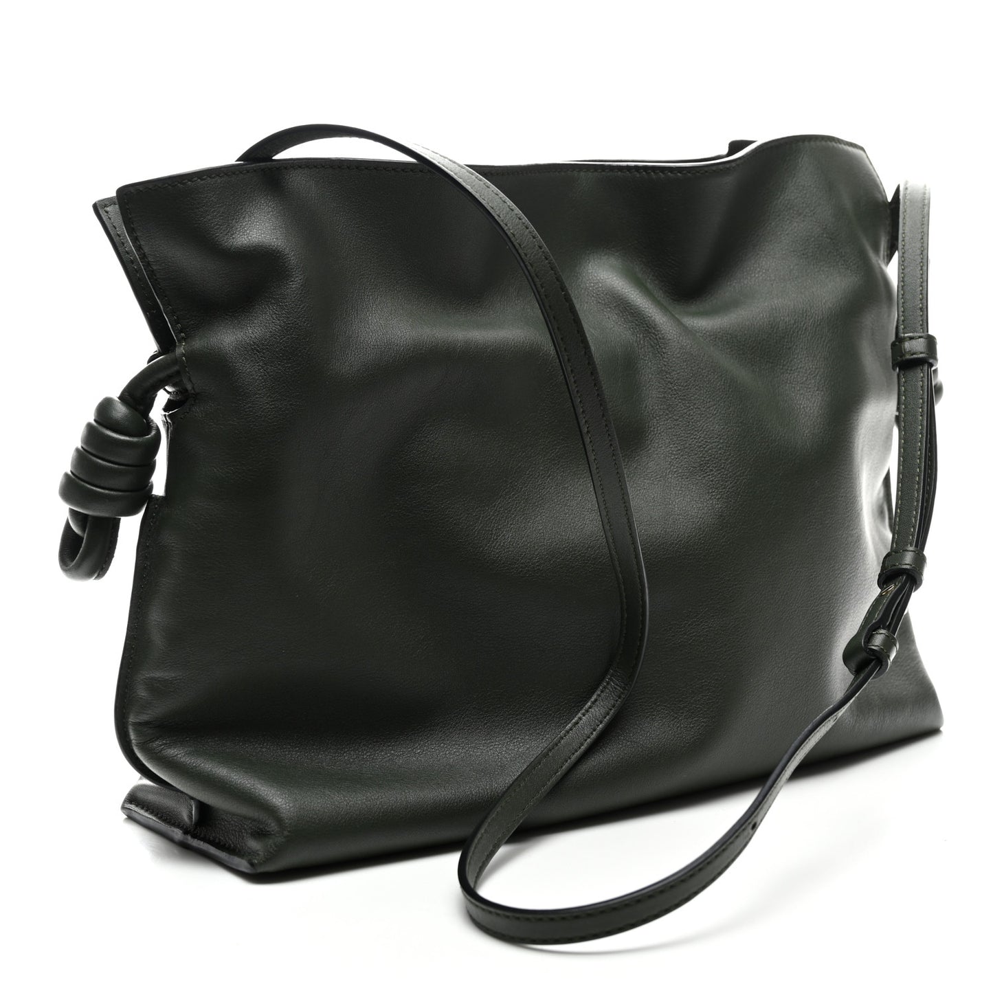 Nappa Calfskin Medium Flamenco Knot Clutch Avocado Green