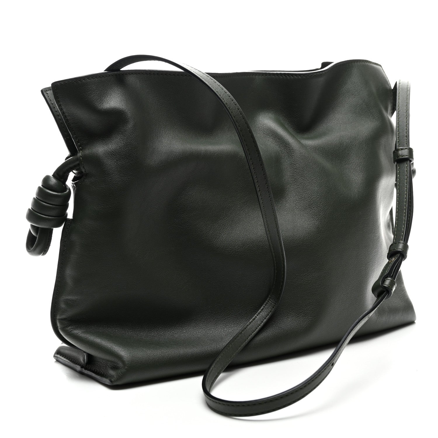 Loewe Nappa Calfskin Medium Flamenco Knot Clutch Avocado Green 3 of 9