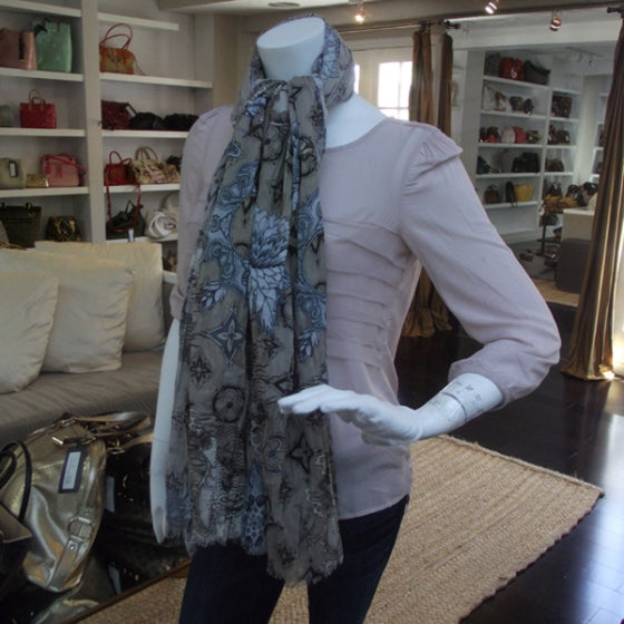 Cotton Etole Tattoo Scarf Kaki