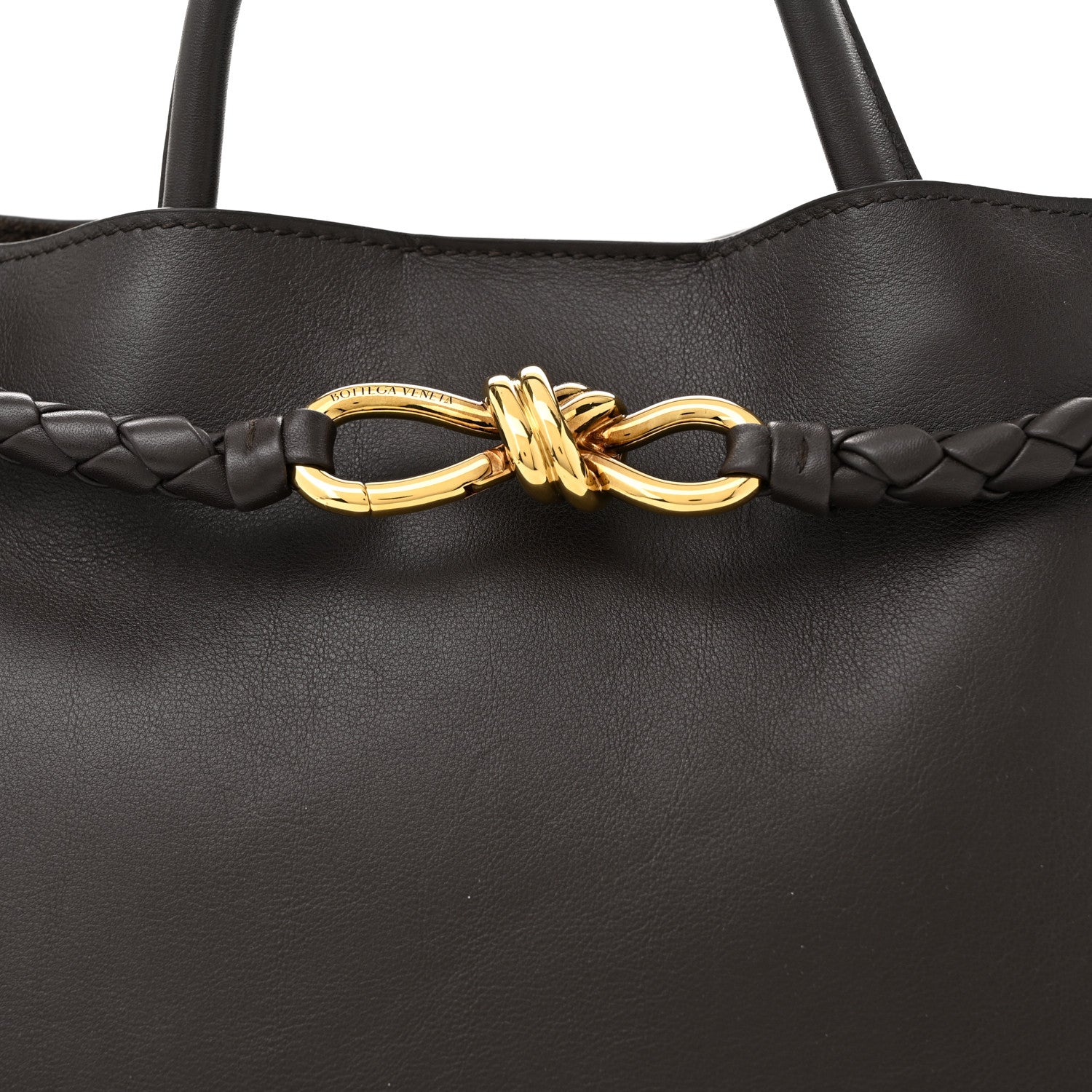 Bottega Veneta Silky Calfskin Medium Andiamo Shoulder Bag Black 7 of 9