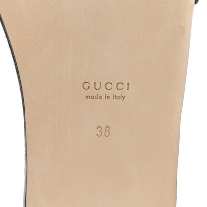 Gucci New Canvas Monogram GG Granada Kid Horsebit Slide Sandals 38 Dark Green 7 of 10