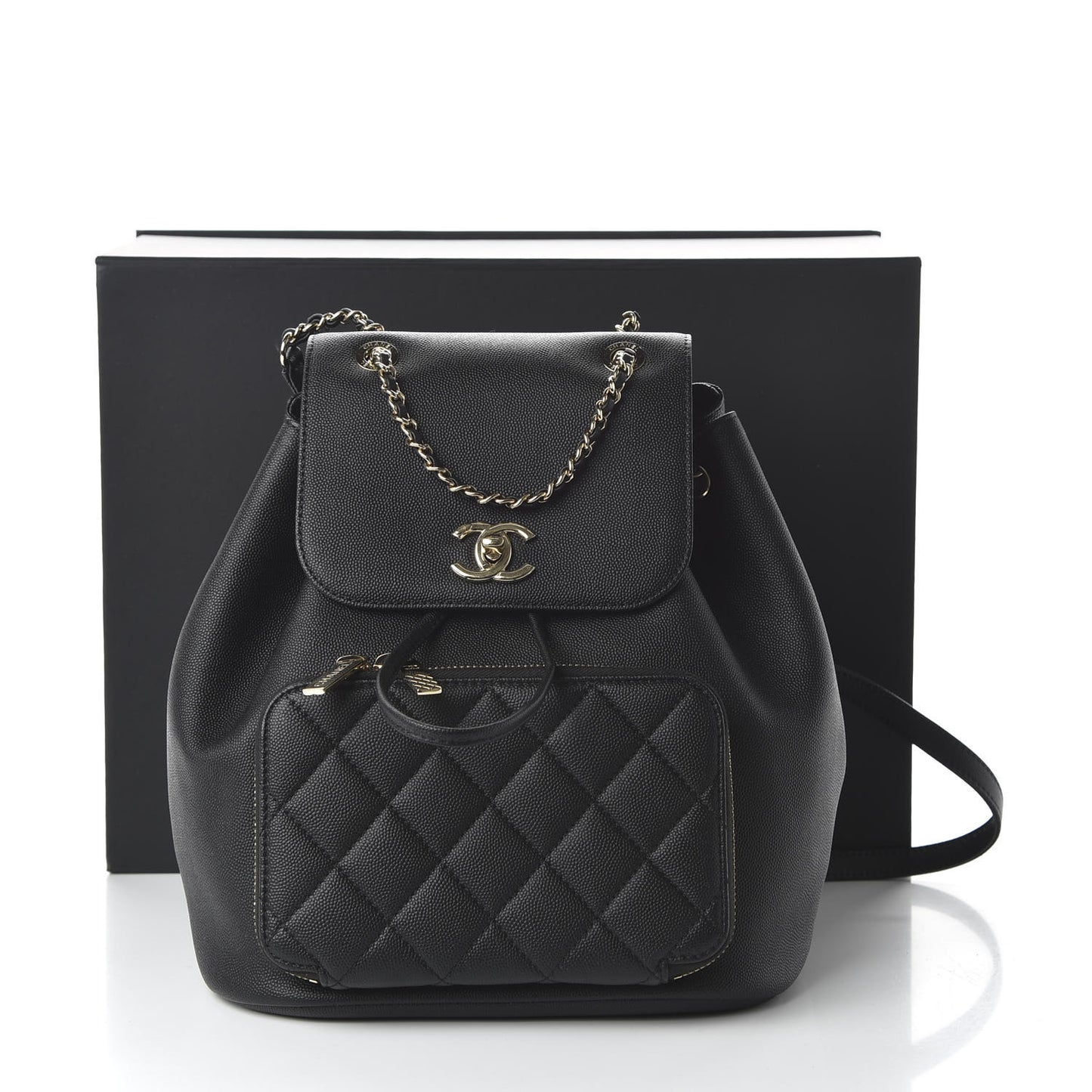 Caviar Quilted Business Affinity Backpack Black