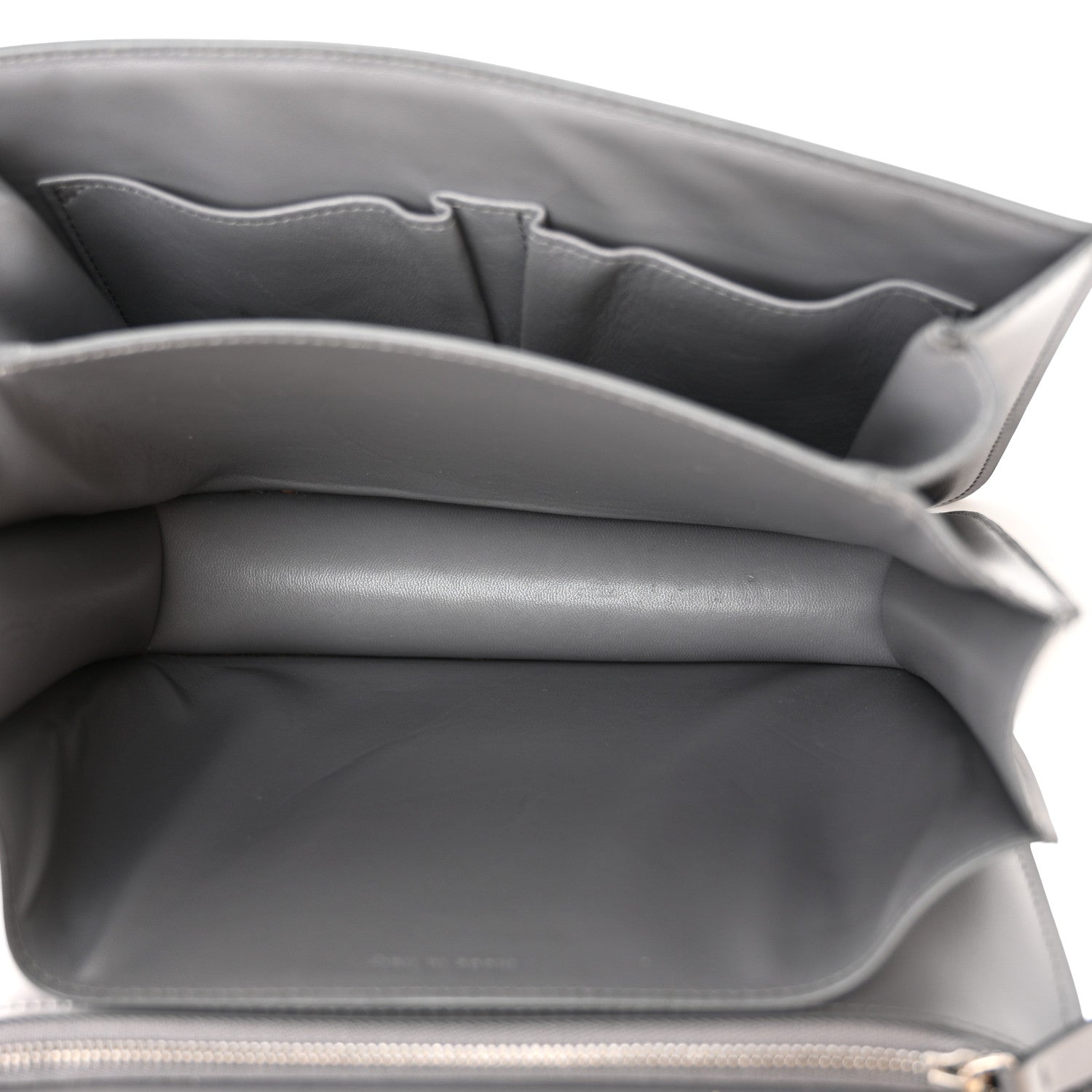 Celine Smooth Calfskin Medium Classic Box Flap Bag Storm 5 of 15