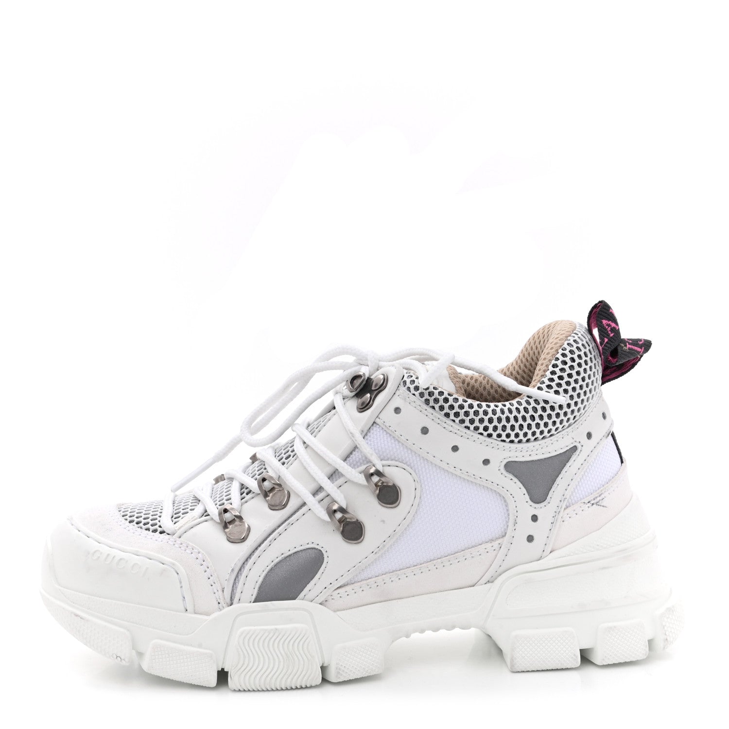Gucci X SEGA Mesh Calfskin Suede Womens Flashtrek Sneakers 35 Great White 1 of 9