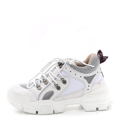 Gucci X SEGA Mesh Calfskin Suede Womens Flashtrek Sneakers 35 Great White 1 of 9
