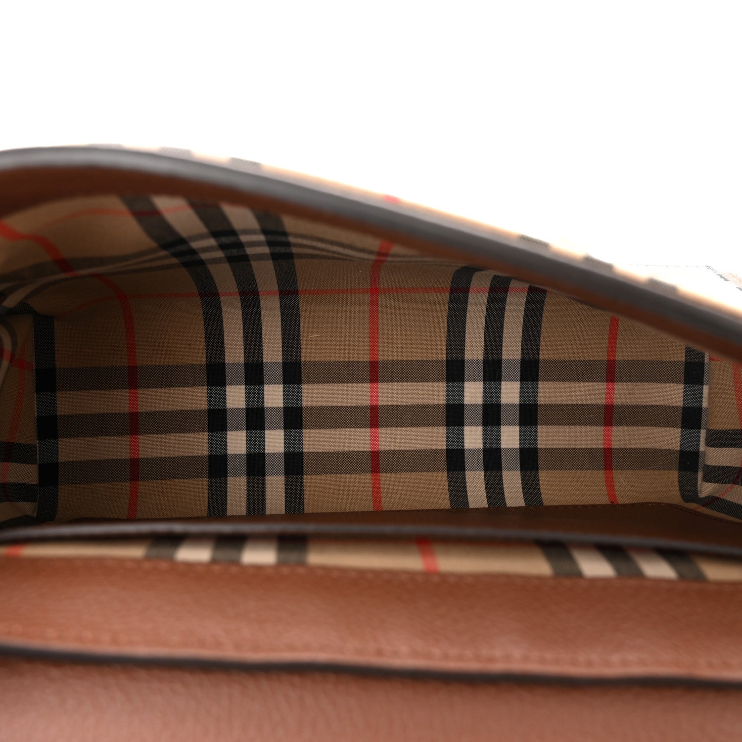 Burberry Calfskin Vintage Check Note Crossbody Bag Tan 5 of 9
