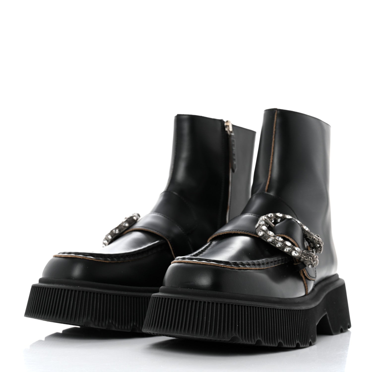 Gucci Cordovan Lux Dionysus Hunder Boots 38 Black 3 of 9