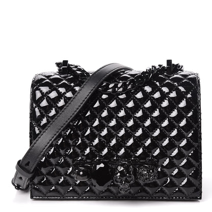 Alexander McQueen Patent Quilted Small Jeweled Knuckle Satchel Black 1 of 11