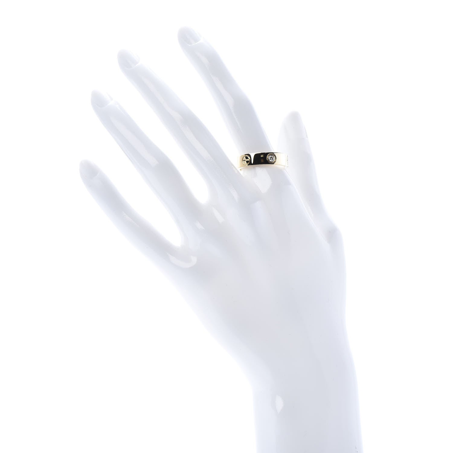 Cartier 18K Yellow Gold 3 Diamond 5.5mm LOVE Ring 58 8.5 2 of 5
