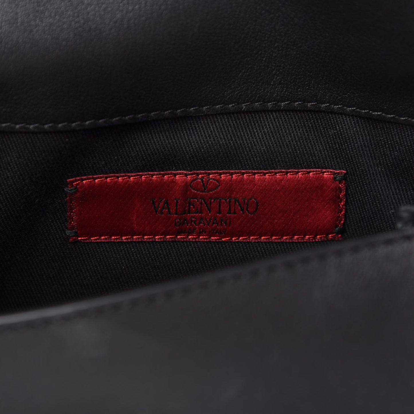 Calfskin Rockstud Belt Bag Black