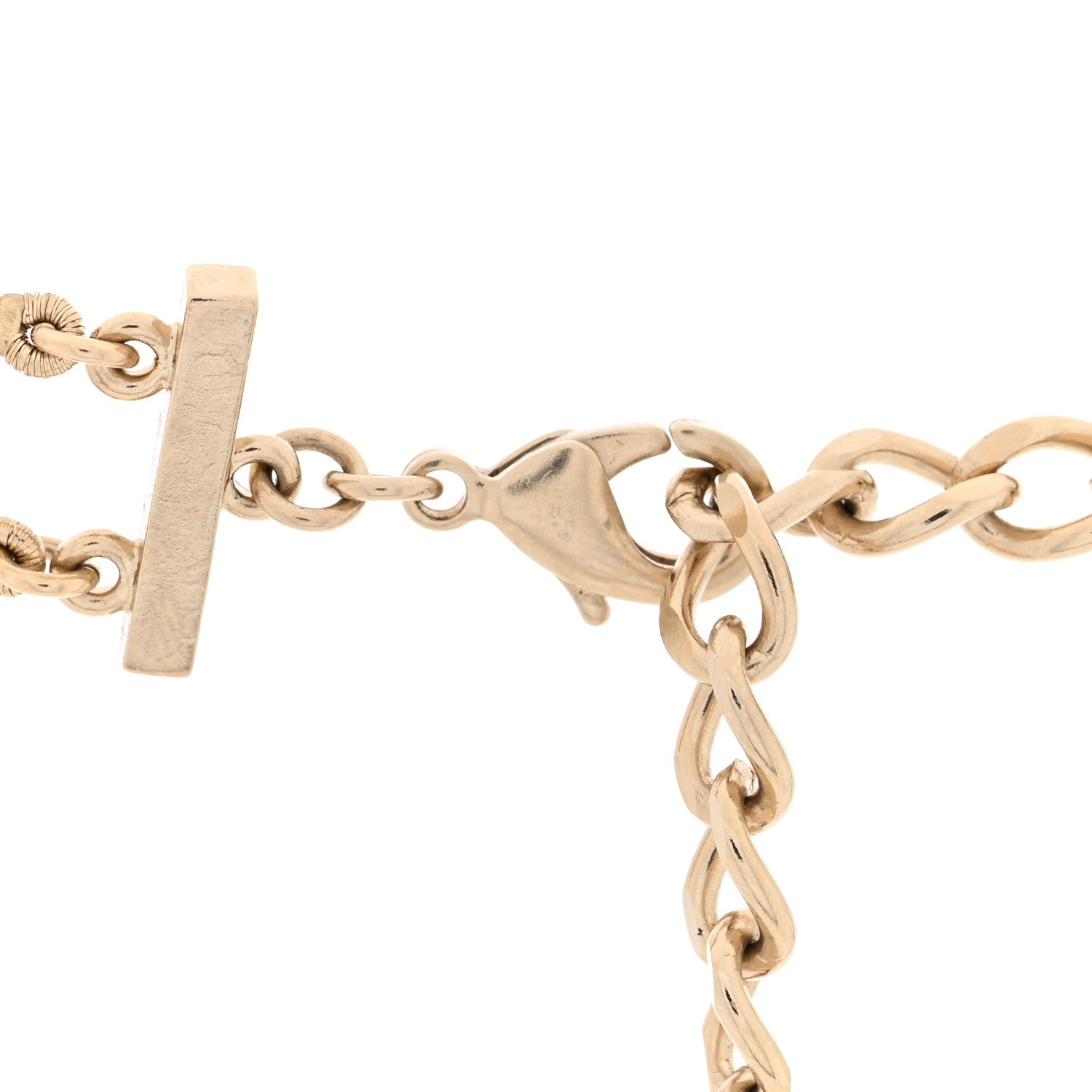 Chanel Pearl Crystal CC Lock Choker Necklace Gold Pearly White 4 of 5