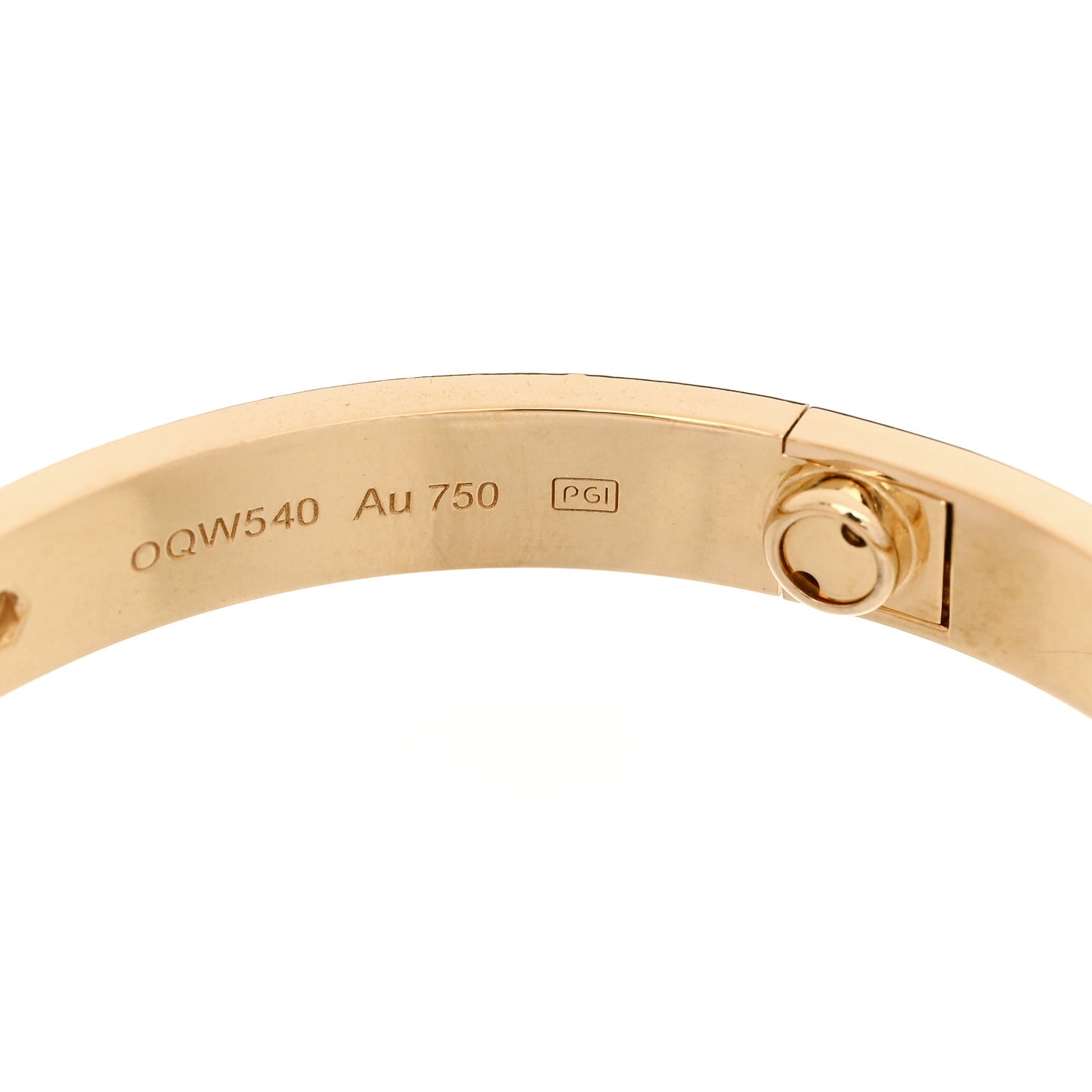 18K Yellow Gold 4 Diamond LOVE Bracelet 17