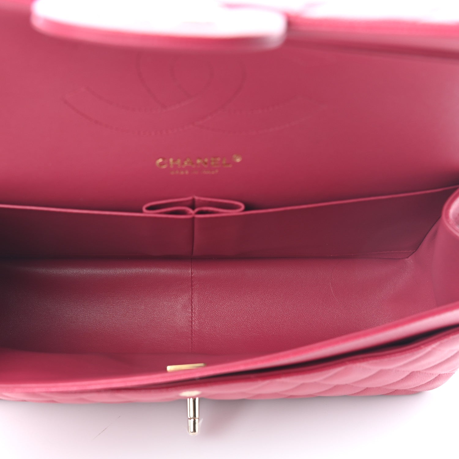 Chanel Caviar Quilted Jumbo Double Flap Dark Pink 5 of 9