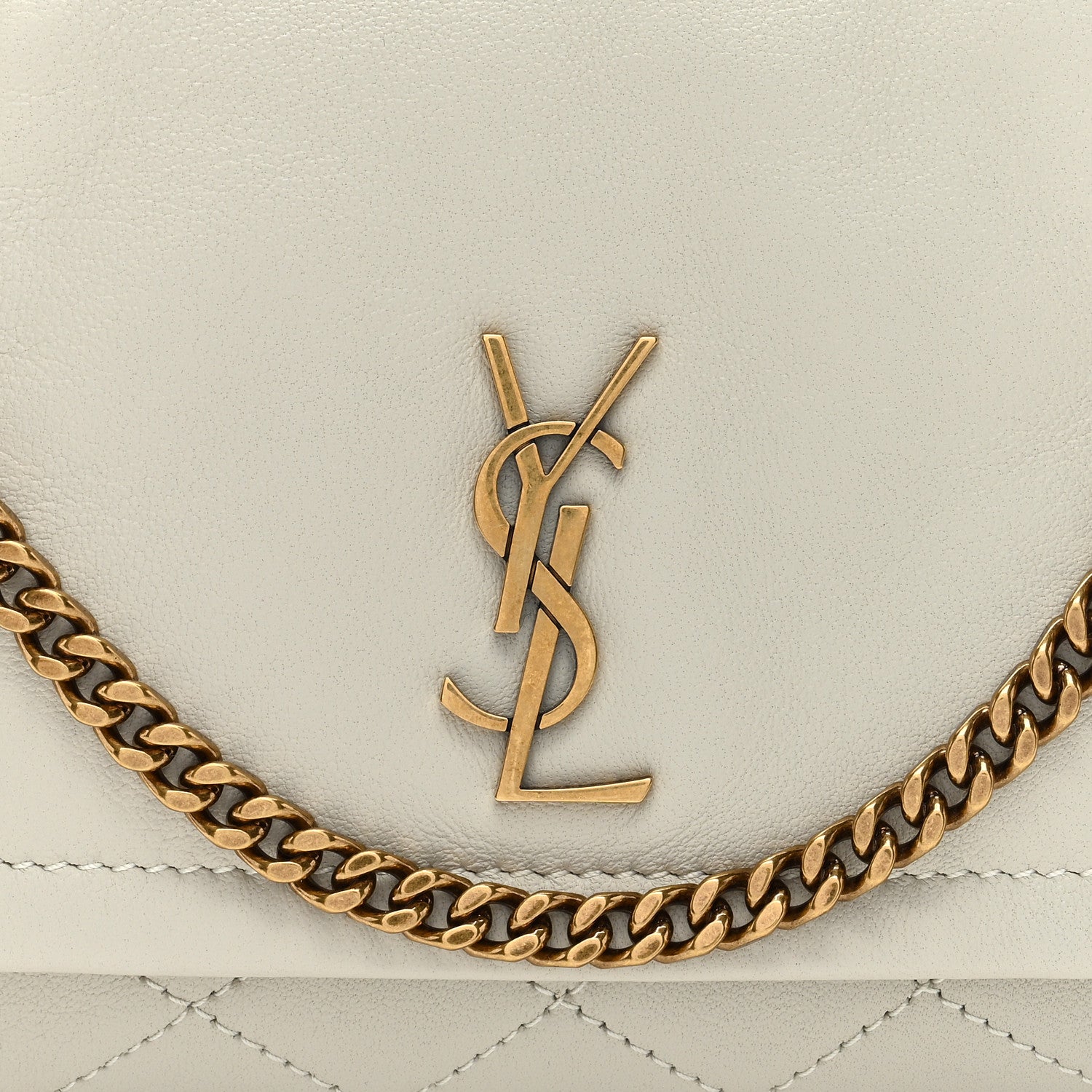 Saint Laurent Lambskin Quilted Monogram Mini Nolita Blanc Vintage 7 of 9