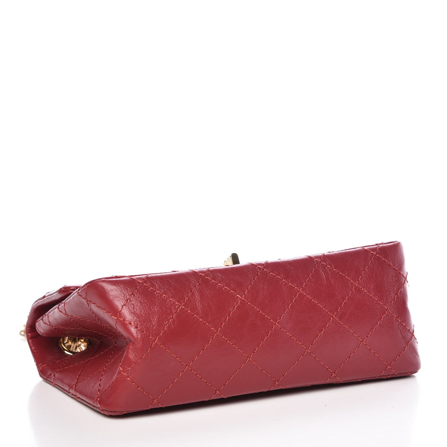 Aged Calfskin Quilted 2.55 Reissue Mini Flap Red