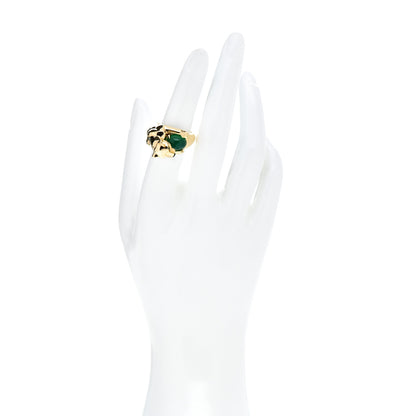 Cartier 18K Yellow Gold Onyx Chalcedony Panthère De Cartier Ring 53 6.5 2 of 5