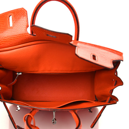 Hermes Lizard Birkin 25 Orange 4 of 9