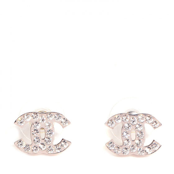 Chanel Crystal CC Timeless Earrings Silver 1 of 4