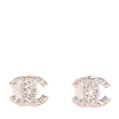 Chanel Crystal CC Timeless Earrings Silver 1 of 4
