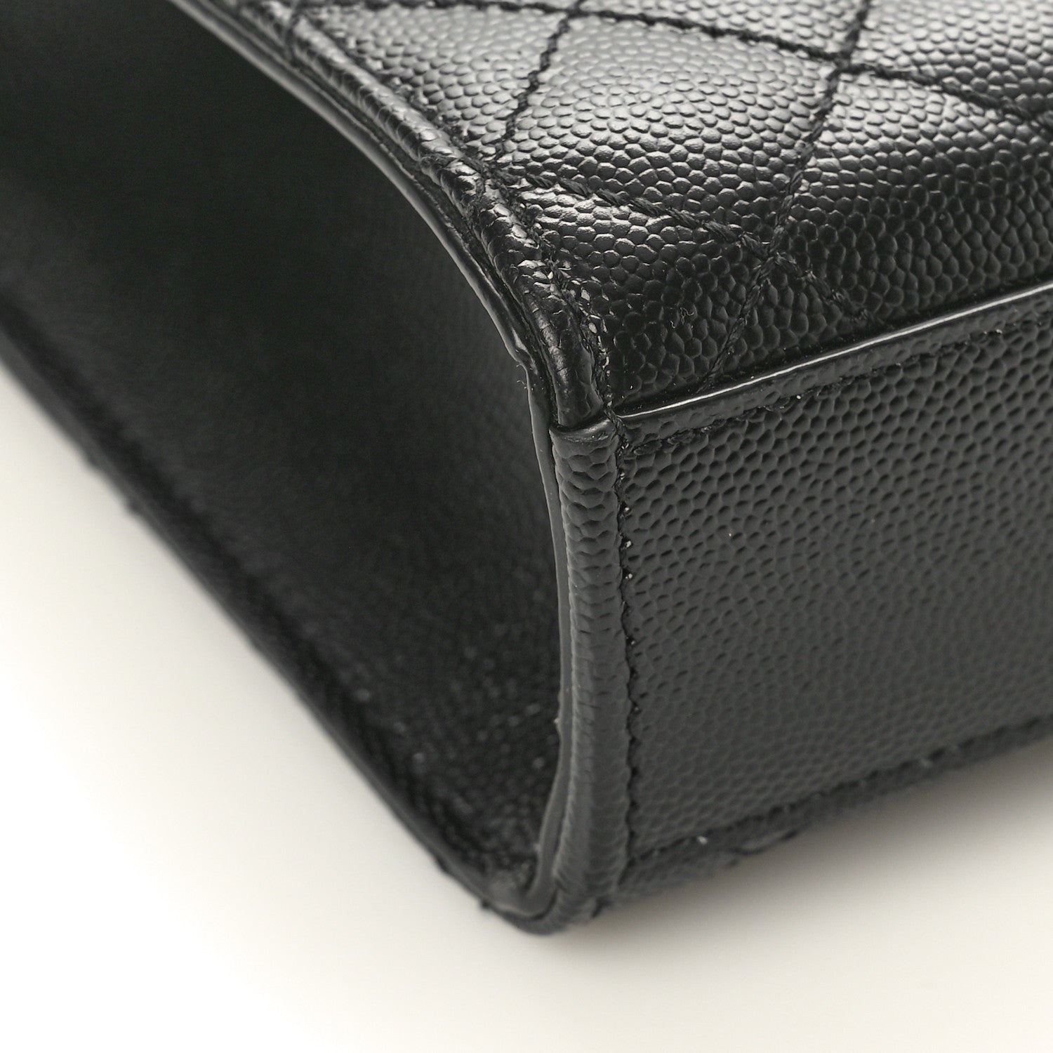 Saint Laurent Grain De Poudre Textured Mixed Matelasse Triquilt Medium Monogram Monochrome Satchel Black 8 of 9