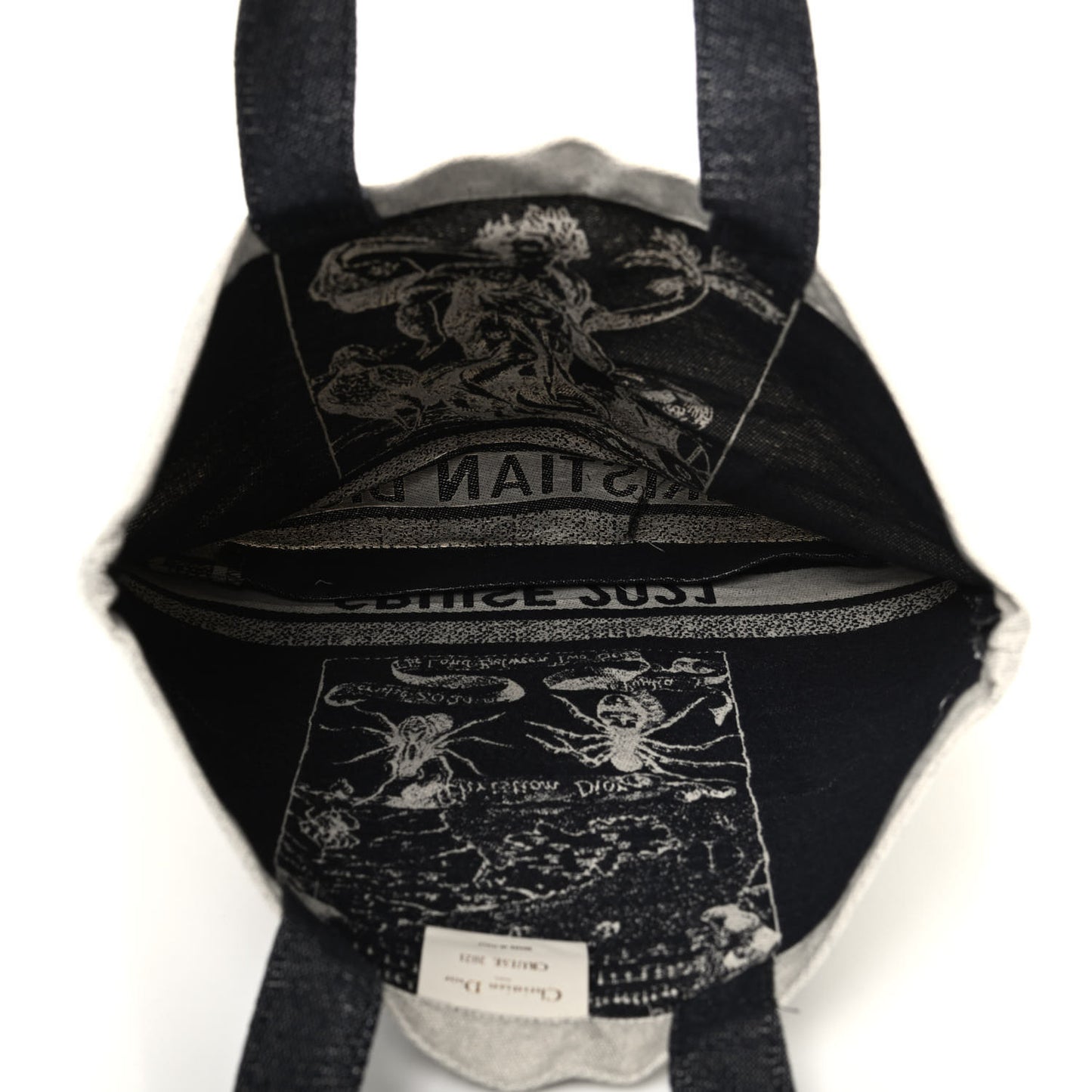 Canvas Print Cruise Tote Ivory Black