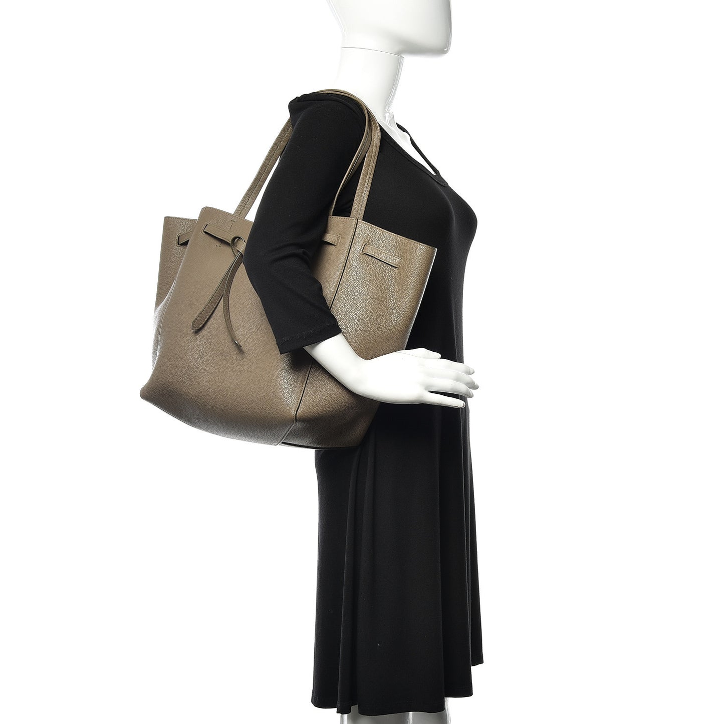 Soft Grained Calfskin Small Belt Cabas Phantom Taupe