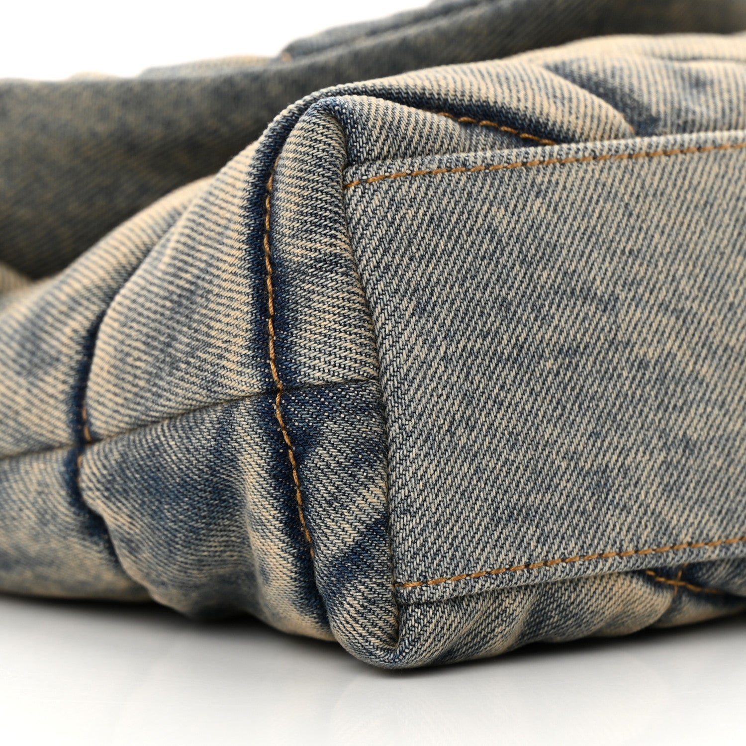 Saint Laurent Denim Quilted Toy Loulou Puffer Monogram Chain Satchel Blue Cinnamon 9 of 12