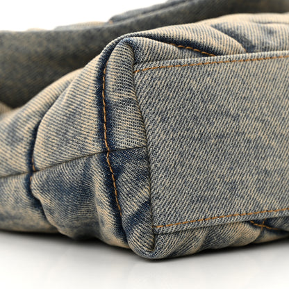 Saint Laurent Denim Quilted Toy Loulou Puffer Monogram Chain Satchel Blue Cinnamon 9 of 12