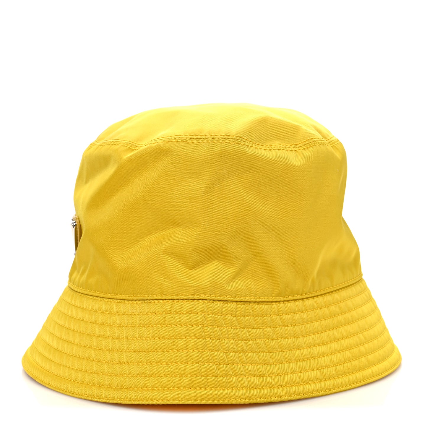 Re-Nylon Metal Triangle Logo Mens Bucket Hat M Giallo