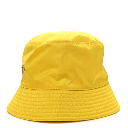 Prada Re-Nylon Metal Triangle Logo Mens Bucket Hat M Giallo 4 of 8