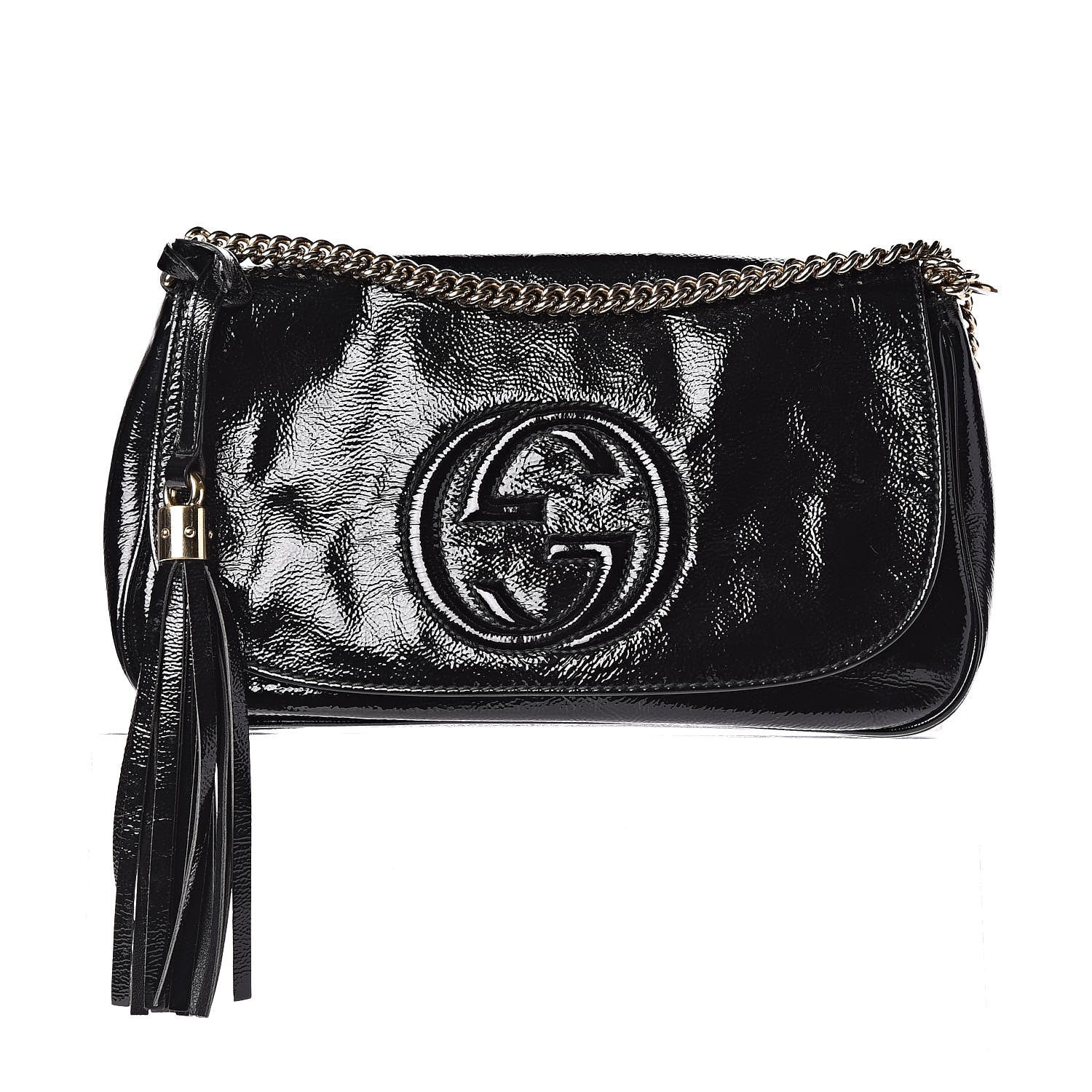 Gucci Patent Medium Soho Flap Crossbody Black 1 of 11
