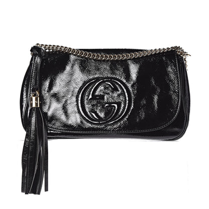 Gucci Patent Medium Soho Flap Crossbody Black 1 of 11