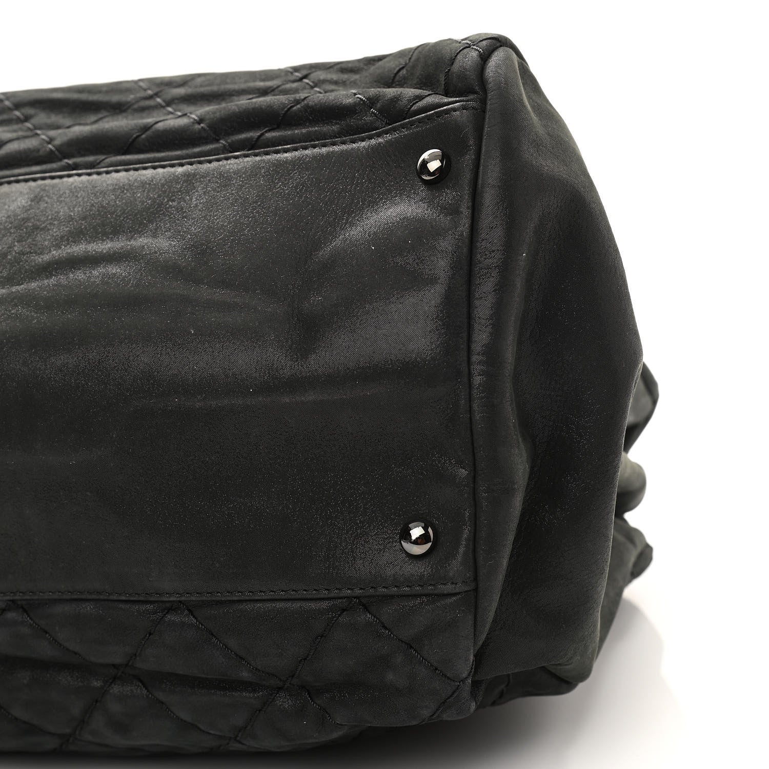 Chanel Iridescent Calfskin Extra Large Just Mademoiselle Bowling Bag Black 8 of 9