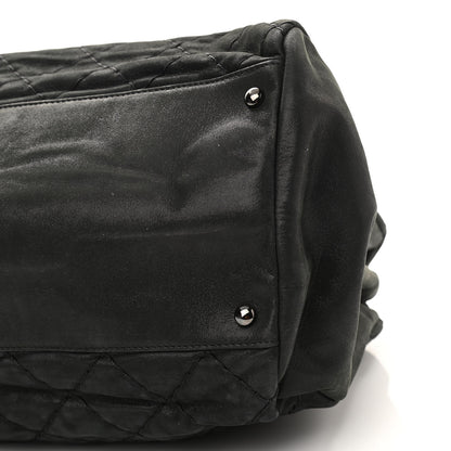 Chanel Iridescent Calfskin Extra Large Just Mademoiselle Bowling Bag Black 8 of 9
