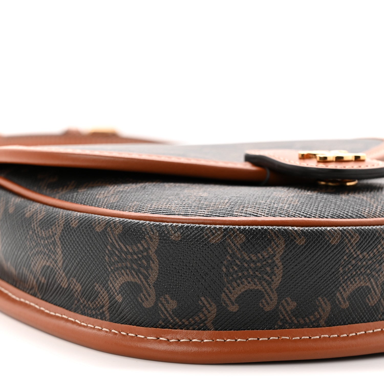 Celine Canvas Calfskin Triomphe Mini Besace Tan 9 of 10