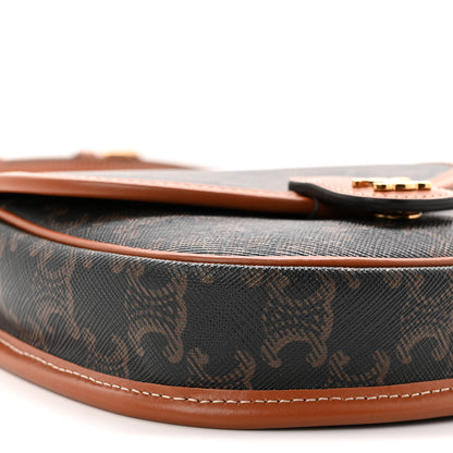 Celine Canvas Calfskin Triomphe Mini Besace Tan 9 of 10