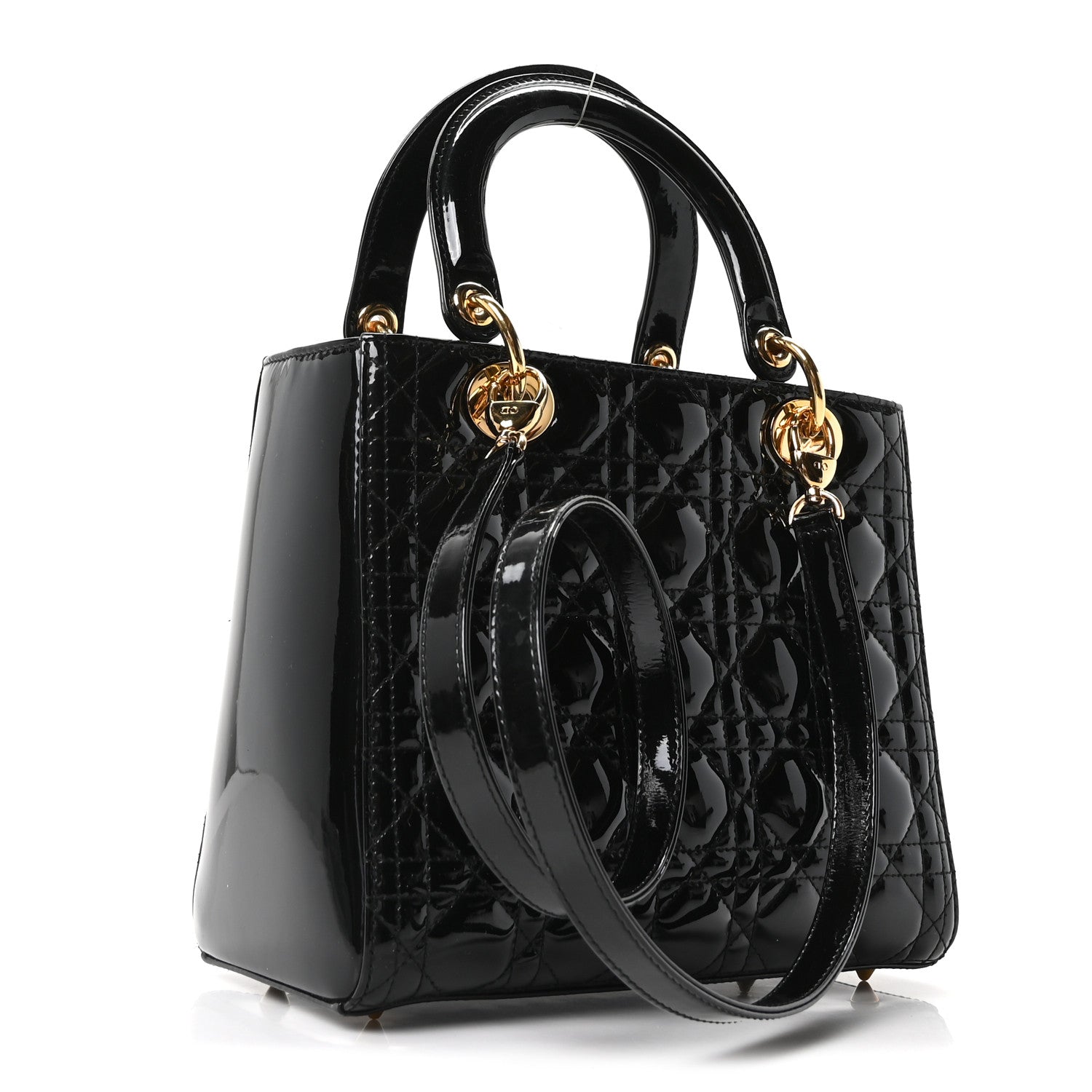 Christian Dior Patent Cannage Medium Lady Dior Black 2 of 9