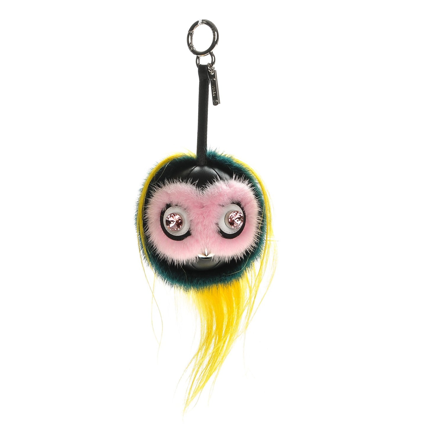 Mink Goat Fur QuTweet Jungle Bag Bug Charm Green Yellow Pink