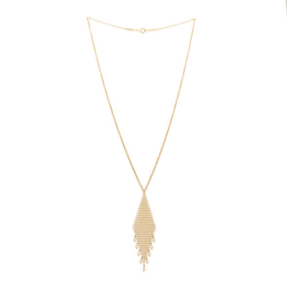 Tiffany 18K Yellow Gold Cultured Pearl Elsa Peretti Mesh Fringe Pendant Necklace 3 of 5