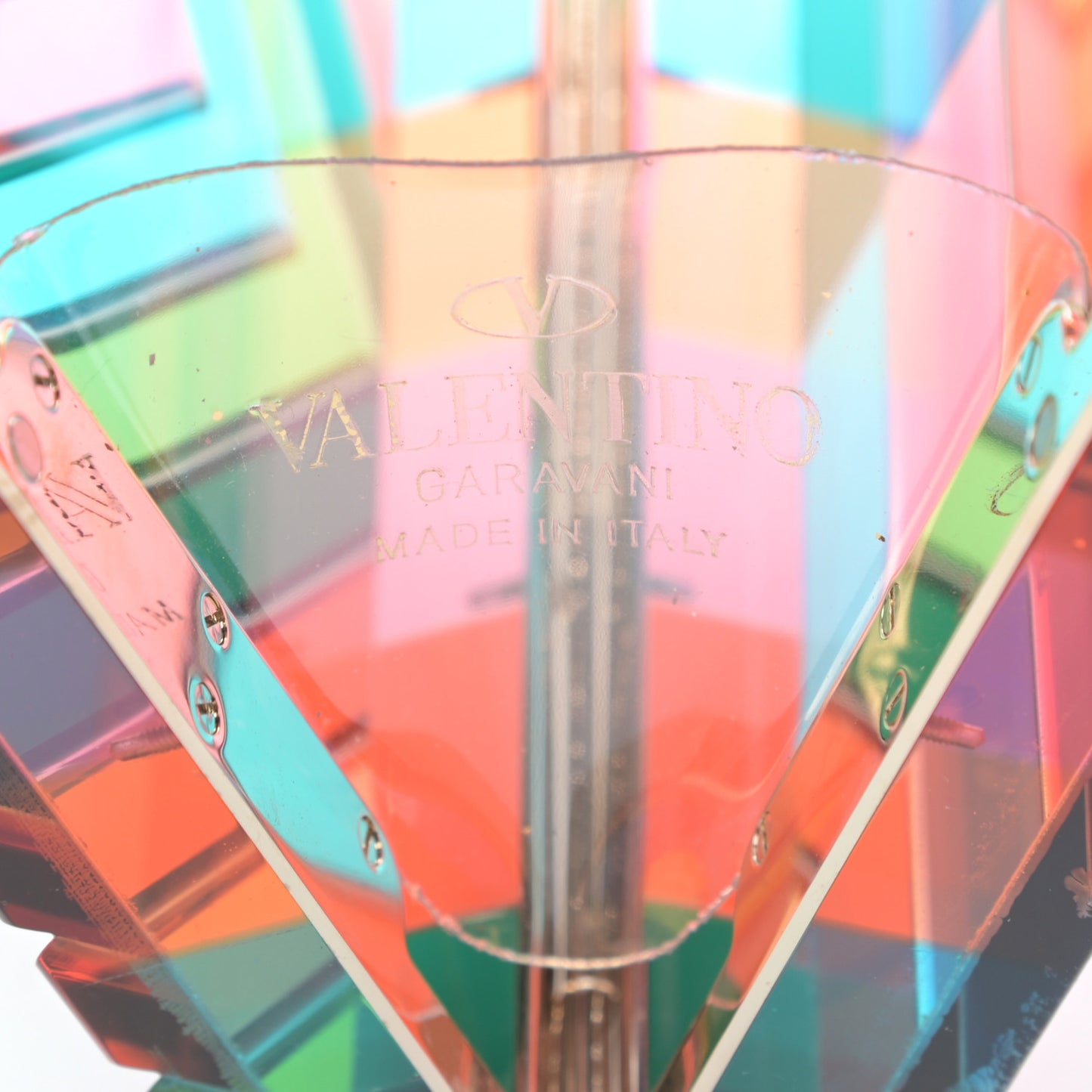 Acrylic 1973 Clutch With Chain Multicolor