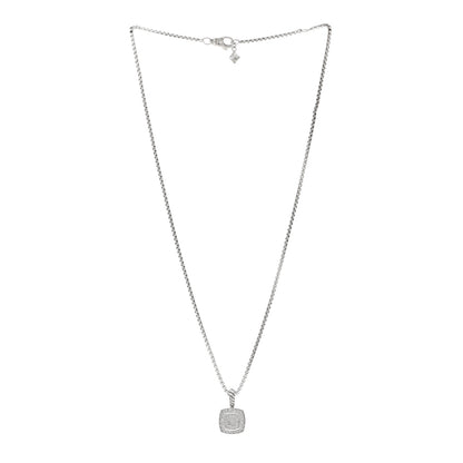 David Yurman Sterling Silver Diamond Pave 7mm Petite Albion Pendant Necklace 3 of 4