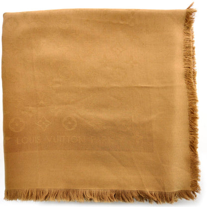 Louis Vuitton Wool Silk Monogram Shawl Camel 1 of 3