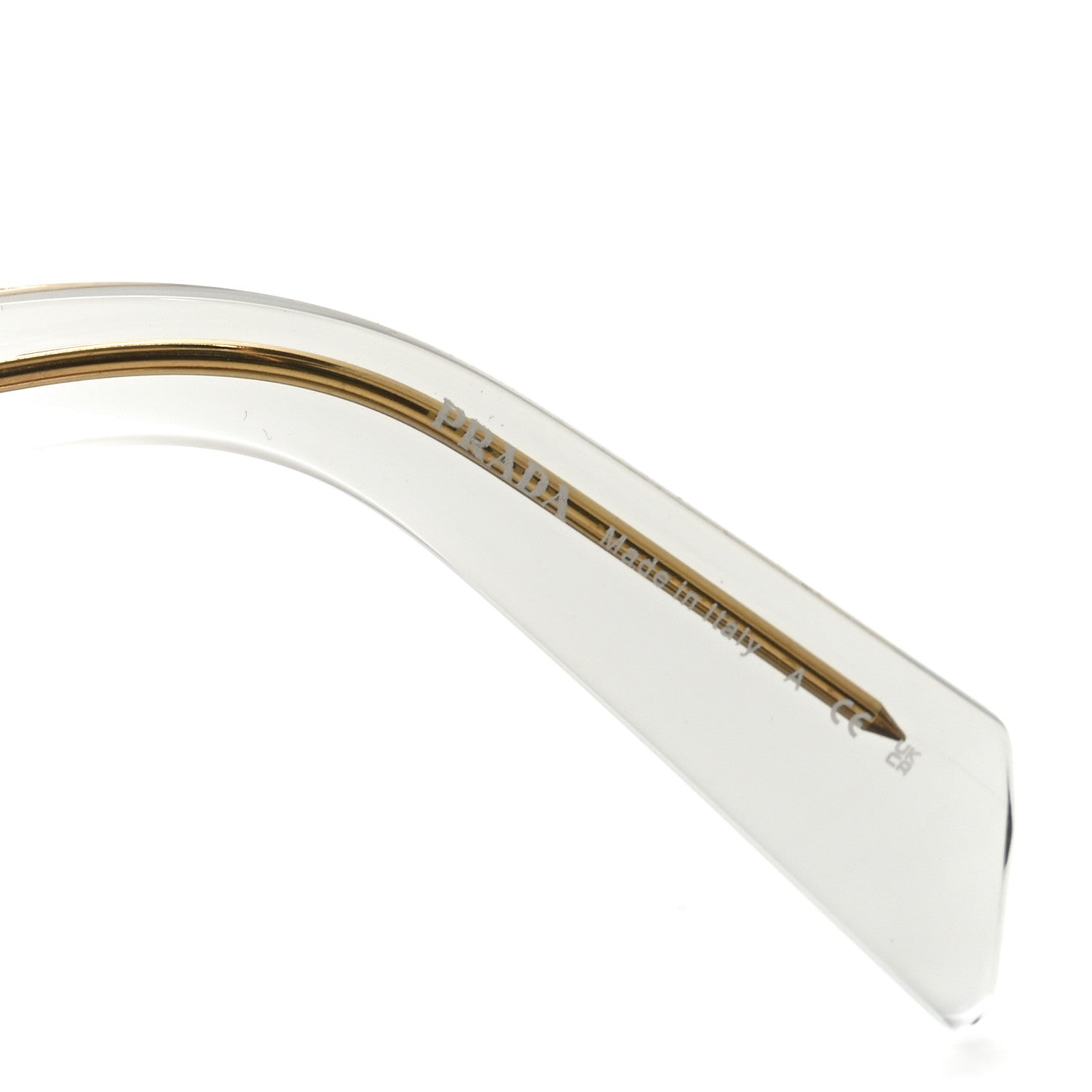 Prada Acetate Symbole Sunglasses SPR 17W Transparent Gold 5 of 8