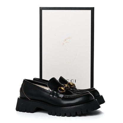 Gucci Cordovan Lux Womens Harald Horsebit 25mm Platform Loafers 38 Black 19 of 19